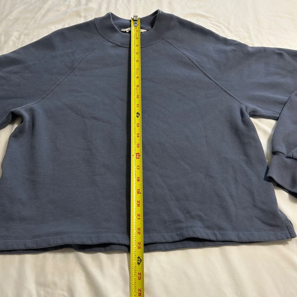 Abercrombie & Fitch Womens Mock Neck Sweatshirt Blue Gray‎ Raglan Pullover Large - Picture 3 of 6